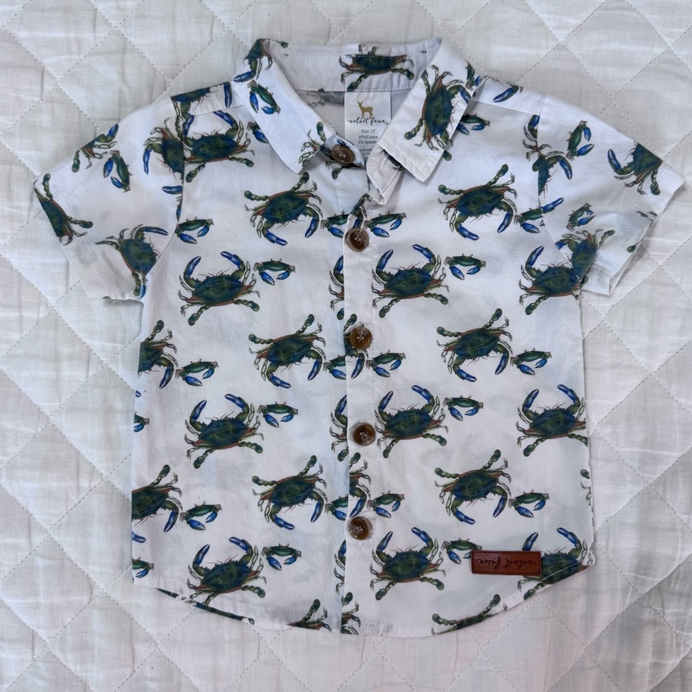 Velvet Fawn - Crab Print Kids Shirt